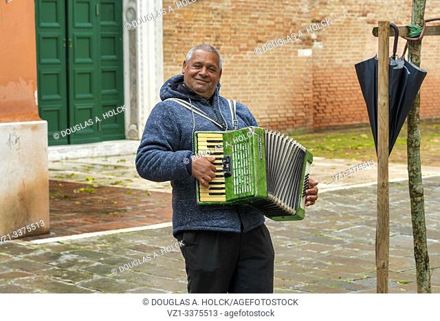 Accordian Player in Venice Italy World Location