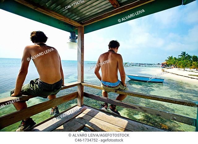Tourists, Beach Caye Caulker Belize