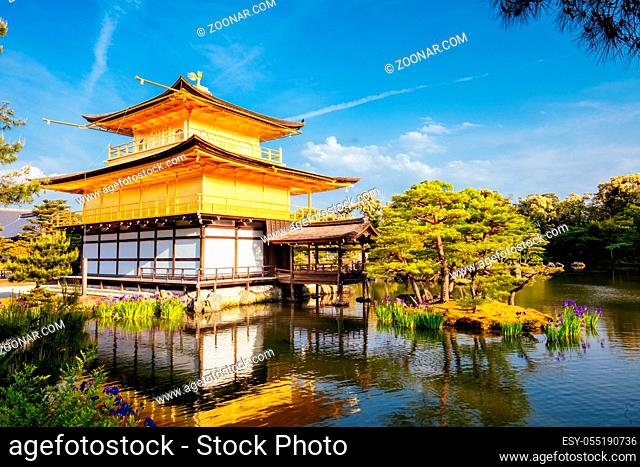The world famous Kinkakuji Temple (The Golden Pavilion) in Kyoto, Japan