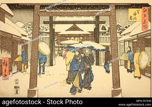 Author: Utagawa Hiroshige. Shinmei Shrine in Shiba (Shiba Shinmeigu), from the series 'Famous Places in Edo (Edo meisho)' - 1858 - Utagawa Hiroshige O f...