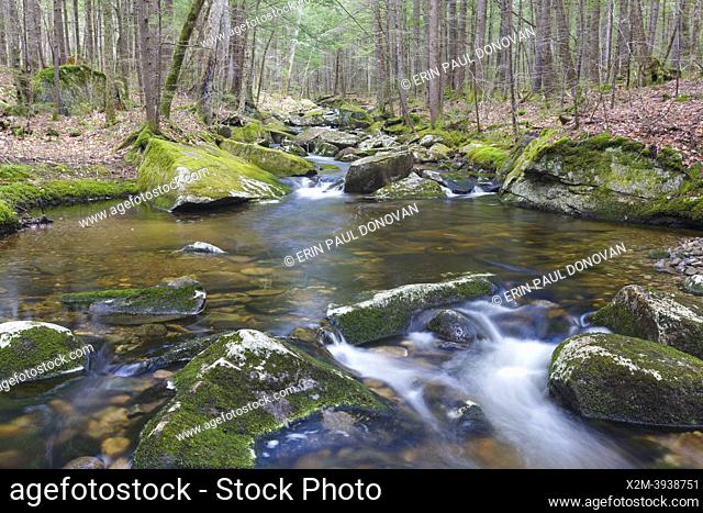 Pike Brook in North Woodstock, New Hampshire on a spring day. This brook is off of Route 112