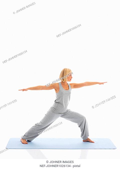 Teenage girl doing yoga