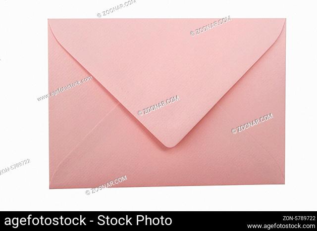 Pink envelope isolated on white background