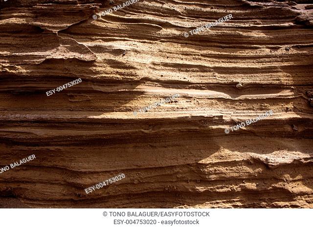 Lanzarote stone mountain cross section strata texture