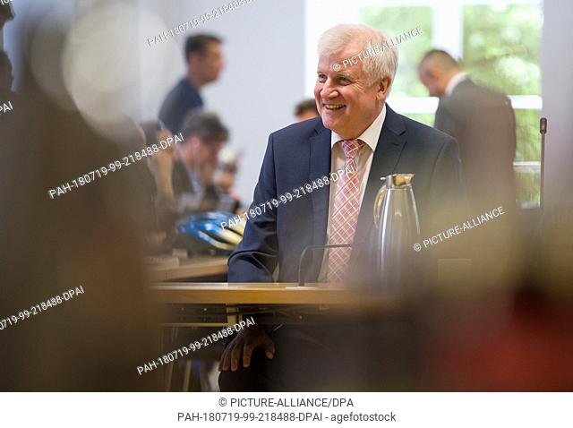 19 July 2018, Germany, Munich: Minister for Domestic Affairs, Construction and Home from the Christian Social Union (CSU), Horst Seehofer