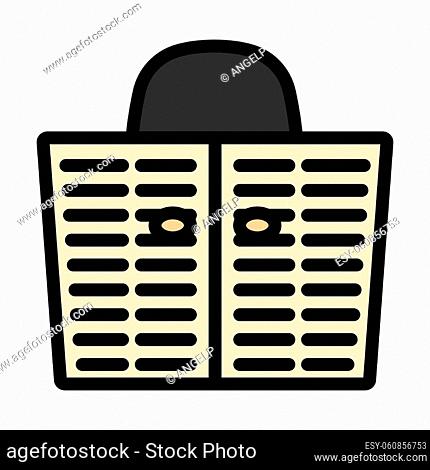 Newspaper Hole Icon. Editable Bold Outline With Color Fill Design. Vector Illustration