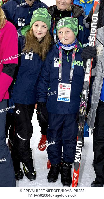 Lillehammer, 13-02-2016 Princess Ingrid Alexandra and Prince Sverre Magnus Crown Prince Haakon, Crown Princess Mette-Marit
