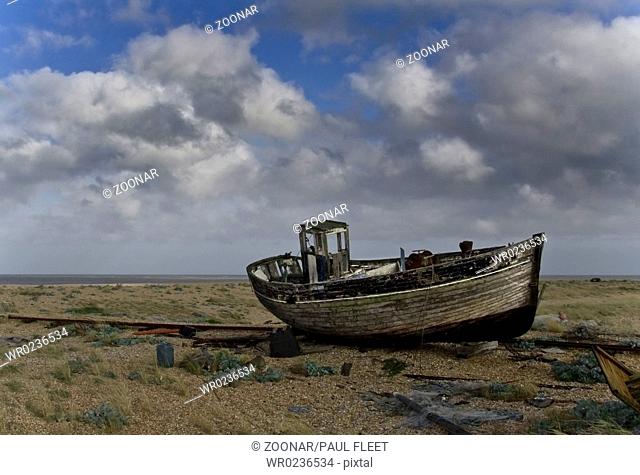 Broken down old fishing boat