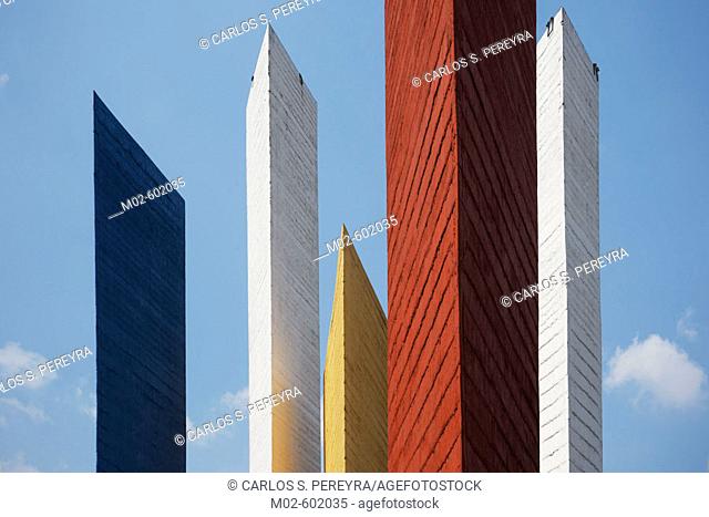 Towers of Satellite in the north region of Mexico City, Latin America