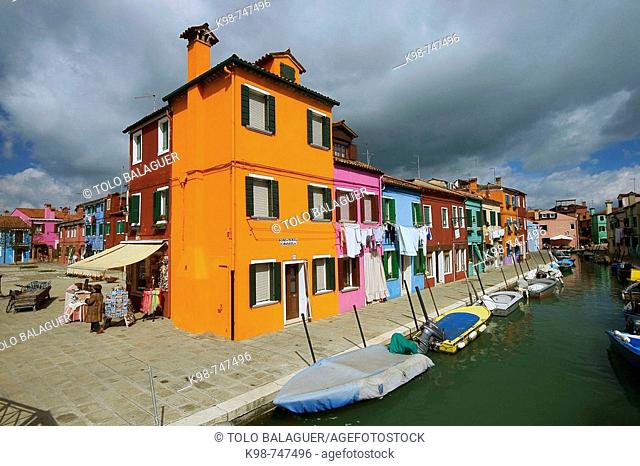 Colorful houses. Burano Island. Venice. Veneto, Italy