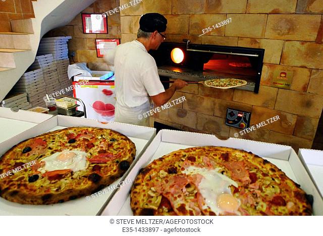 A pizza shop near Pezenas France with a traditional wood fired over