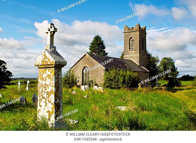 Old disused protestant church and graveyard at Horseleap, County Westmeath, Ireland