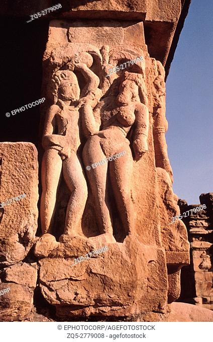 Indian History, temple C 700 AD, Dampati (couple), Aihole, Karnataka
