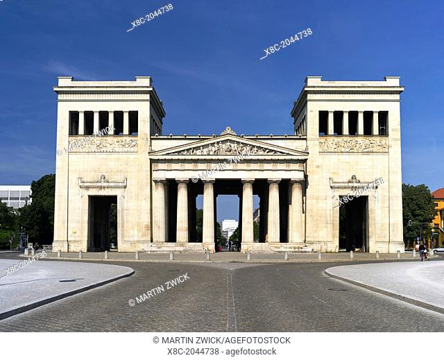 The Propylaea near Konigsplatz in Munich. The Propylaea have been commisioned by King Ludwig the first and buildt by Leo von Kleinze