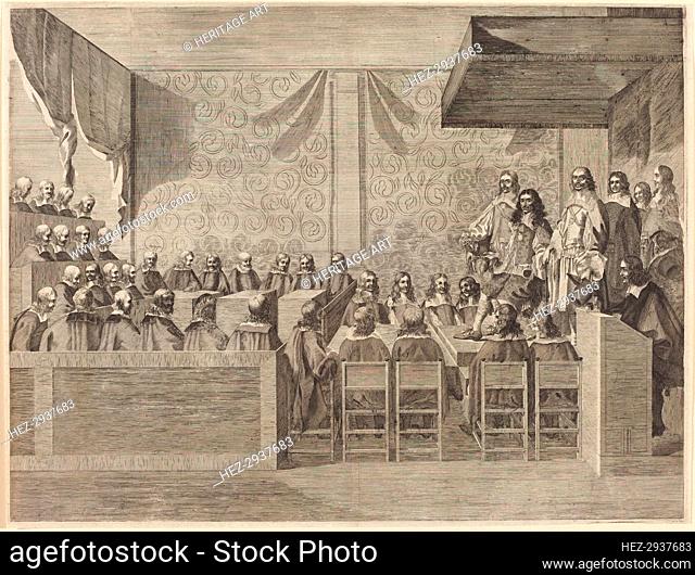 Charles II with His Council, published 1660. Creator: Unknown