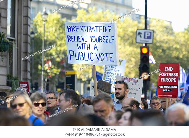 Over Half a million protesters demand Final Say at People-s Vote March, anti-brexit March. London, UK 20/10/2018 | usage worldwide