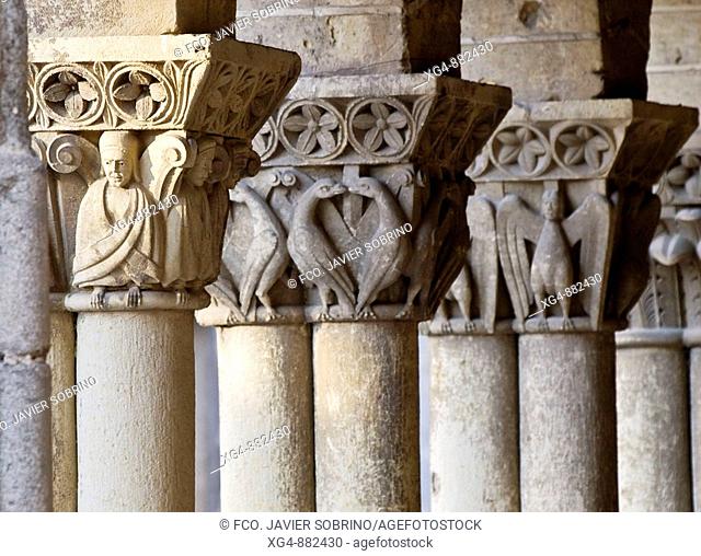 Capitals of the portico in the Romanesque church of San Martín in Segovia - Castilla-León - Spain