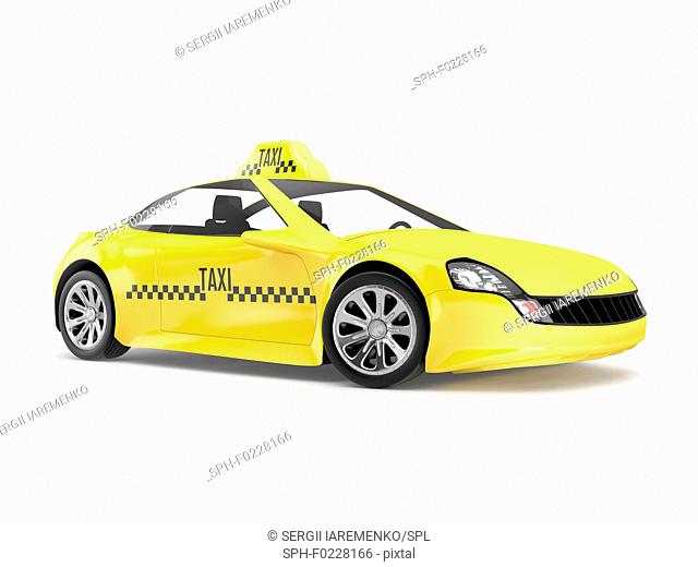 Yellow taxi, illustration