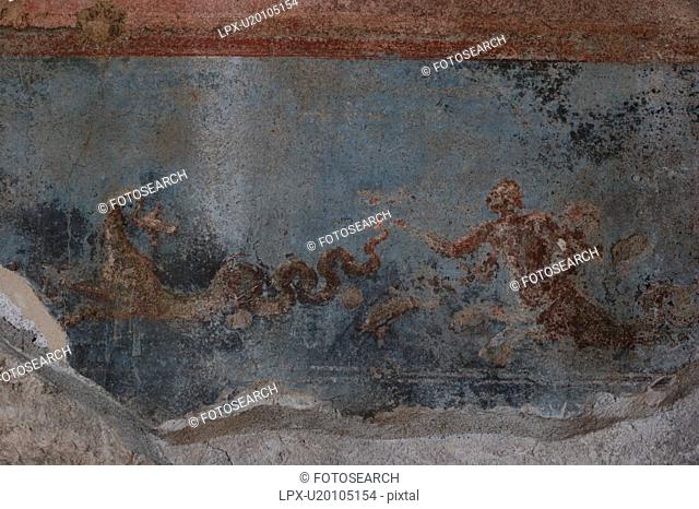 Wall fresco in House of Dioscuri