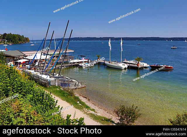 District of Starnberg, Germany September 13, 2020: Impressions Starnberger See - 2020 Tutzing, Starnberger See, high activity in the north bath, late summer