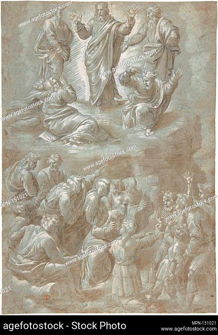 The Transfiguration, after Raphael. Artist: Biagio Pupini (Italian, born Bologna, active 1511-51); Date: 1511-51; Medium: Brush and brown wash