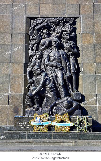 Memorial of the Heroes of the Warsaw Ghetto uprising at the POLIN Museum of the History of Polish Jews in Warsaw, Poland