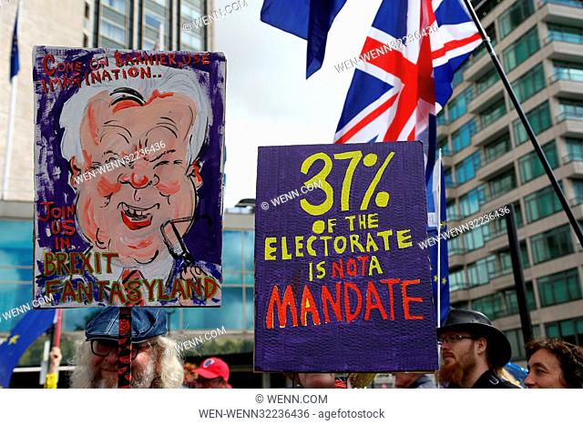 Thousands of anti-Brexit campaigners take part in the People’s March for Europe pro-EU rally in central London. The march and rally is being held against the...