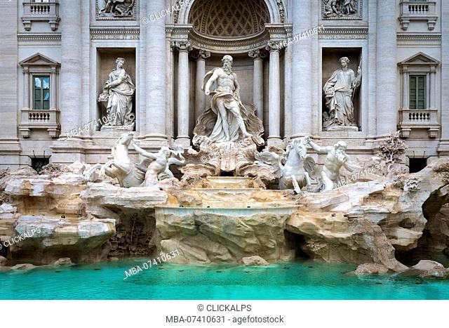 Trevi Fountain in Rome Europe, Italy, Lazio, Rome