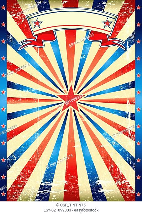 US tricolor vintage poster