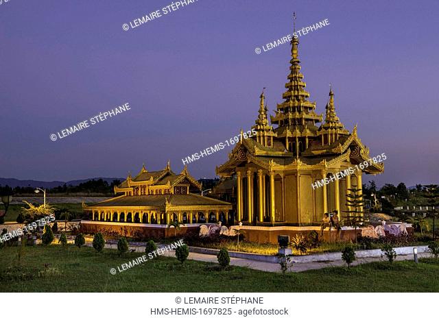 Myanmar (Burma), Naypyitaw division, Naypyitaw, Ze-ya-thi-ri township, Thaik-chaung village, national Landmark garden, scaled-down versions of the countryâ€ôs...