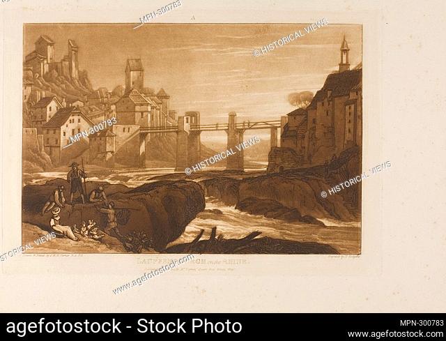 Author: Joseph Mallord William Turner. Lauffenbourgh on the Rhine, plate 31 from Liber Studiorum - published January 1, 1811 - Joseph Mallord William Turner...