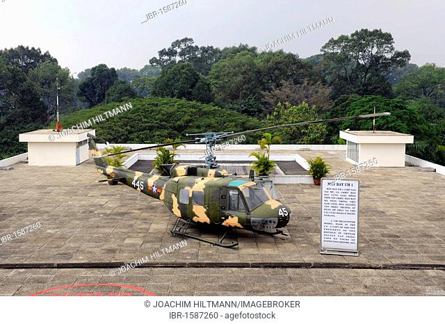 American helicopter on the roof of the Reunification Palace, Reunion Hall, former government building, Ho Chi Minh City, Saigon, South Vietnam, Vietnam
