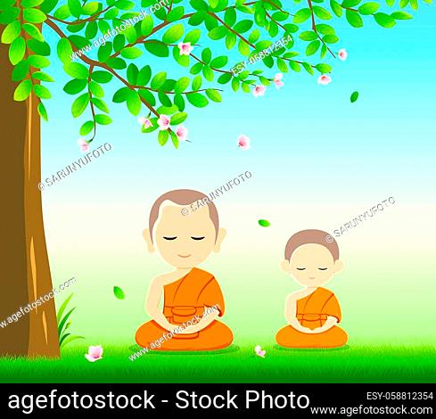 Buddhist monk cartoon Stock Photos and Images | agefotostock