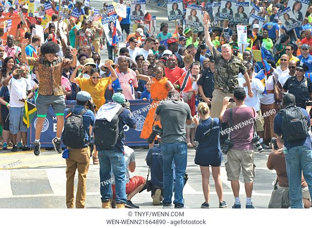 Scenes from the 2014 West Indies Day Parade Featuring: Bill de Blasio, Chirlane McCray, Chiara de Blasio, Dante de Blasio, Andrew Cuomo Where: Manhattan