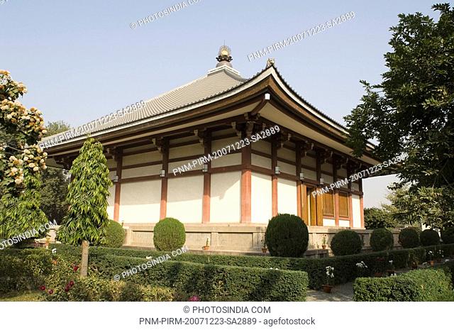 Low angle view of a temple, Japan Temple, Bodhgaya, Gaya, Bihar, India