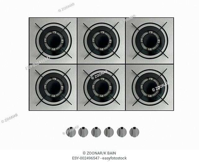 Gas burners isolated against a white background