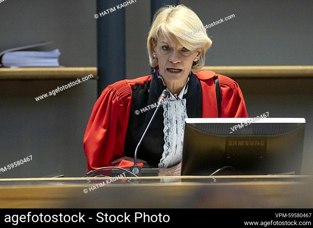 Chairwoman of the court Martine Baes the jury constitution session at the assizes trial of Sebastien Gotiaux, before the Assizes Court of Hainaut Province in...