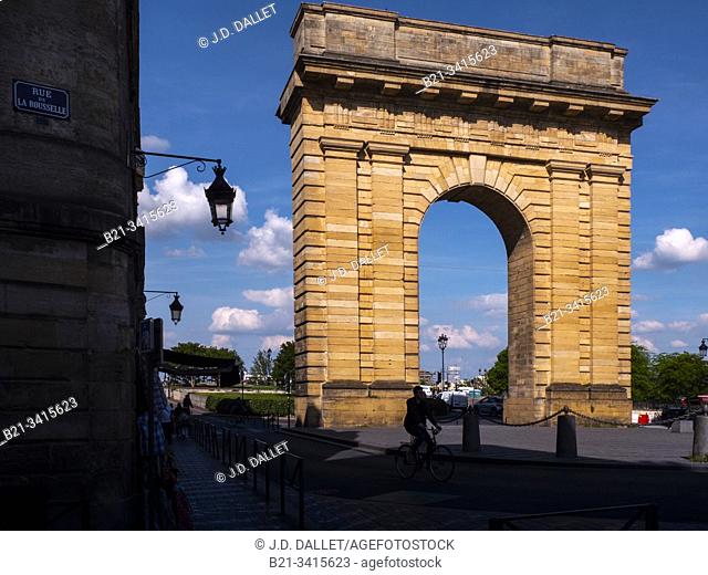 France, Nouvelle Aquitaine, Gironde, ""Porte de Bourgogne"" gate (17th Century) at Bordeaux