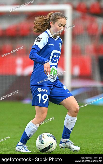 Minke Plate (19) of AA Gent Ladies pictured during a female soccer game between SV Zulte - Waregem and AA Gent Ladies on the 11 th matchday of the 2023 - 2024...