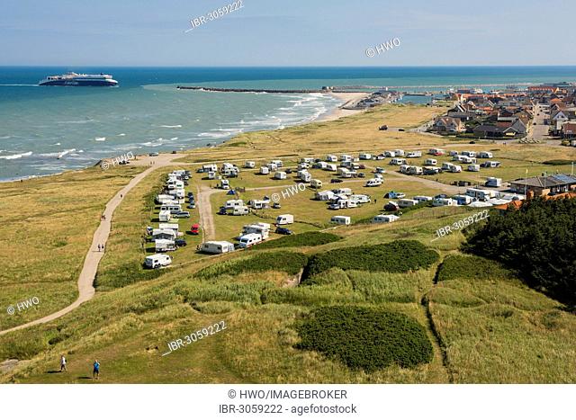 Camping site by the sea, Hirtshals at back