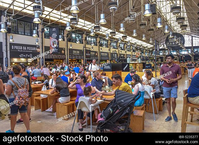 Market hall Mercado da Ribeira, Avenida 24 de Julho, Lisbon, Portugal, Europe