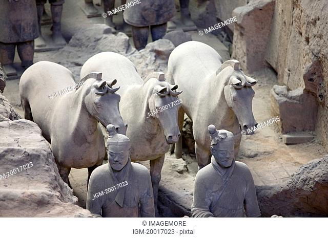 Asia, China, Shanxi, Xi'an, LinTong, Terra-cotta Museum Pit 1, Warrior, Terracotta Horses, UNESCO, World Cultural Heritage