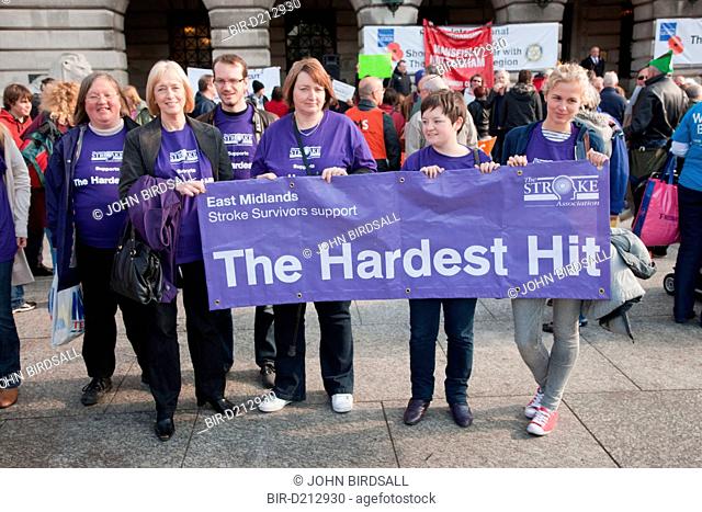 Demonstration against Coalition cuts to disabled peoples services and income Stroke Association