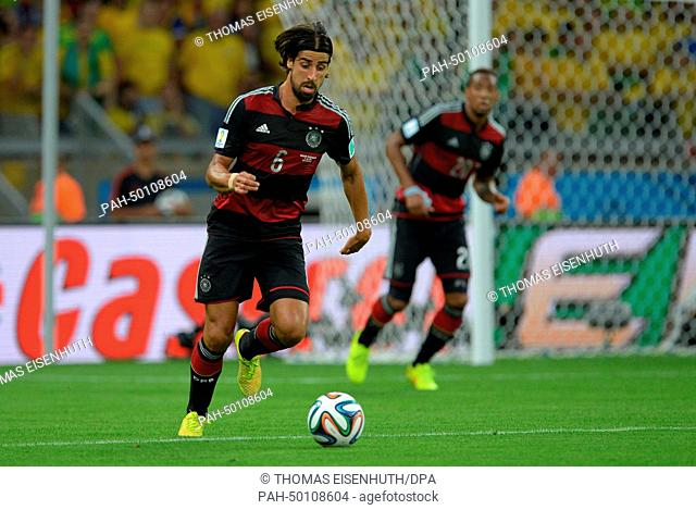 Germany's Sami Khedira during the FIFA World Cup 2014 semi-final soccer match between Brazil and Germany at Estadio Mineirao in Belo Horizonte, Brazil
