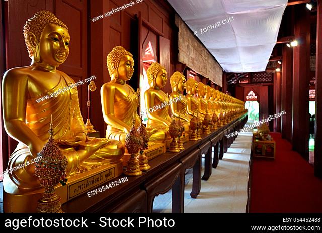 Golden buddha in temple in Bangkok, Thailand