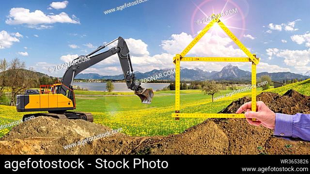 construction site with excavator