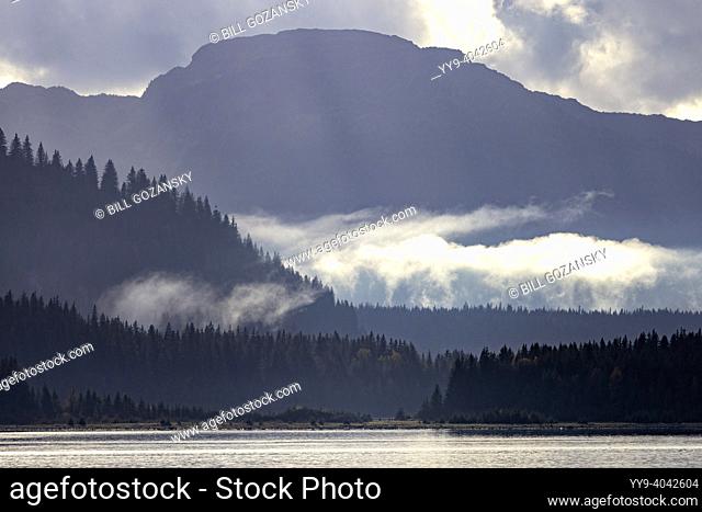 Mountain landscape in Glacier Bay National Park and Preserve, near Juneau, Alaska, USA
