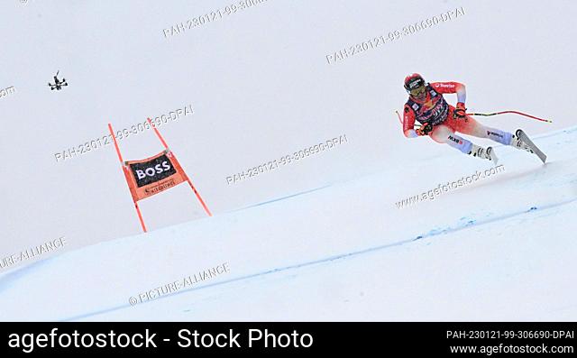 21 January 2023, Austria, Kitzbühel: Swiss ski racer Beat Feuz competes in the downhill race on the Streif during the 83rd Hahnenkamm Race