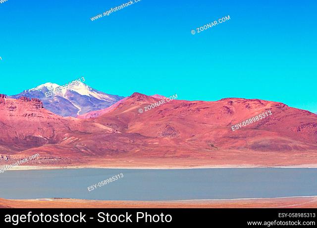 High snowy mountains in Bolivia