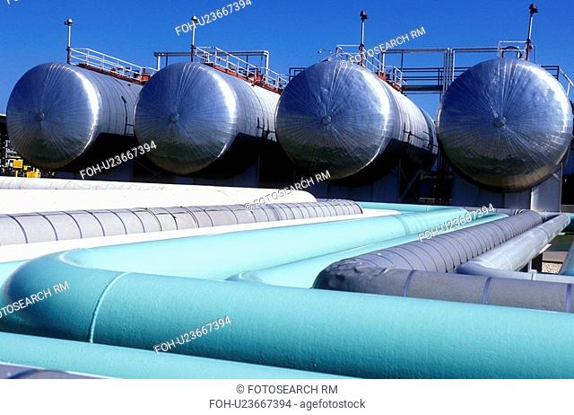 Pipelines and Tanks at Oil Storage Facility